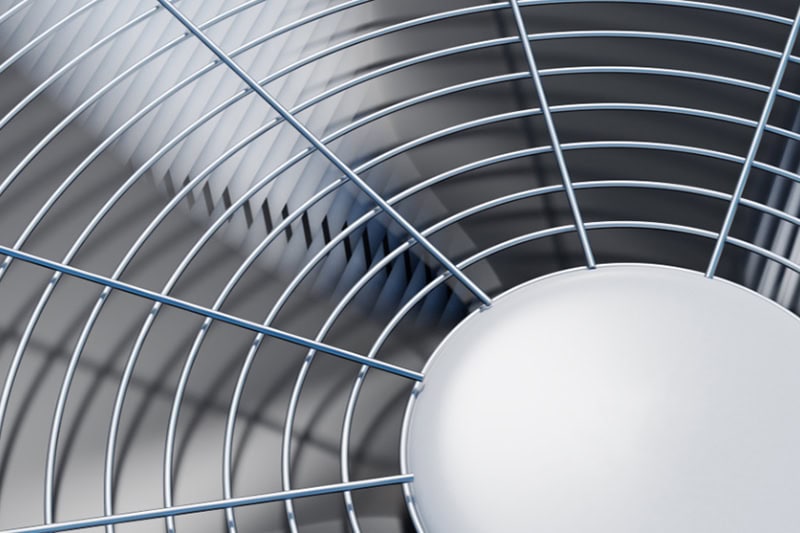 What’s That Smell Coming From My AC at Startup? Close up photo of an AC unit.
